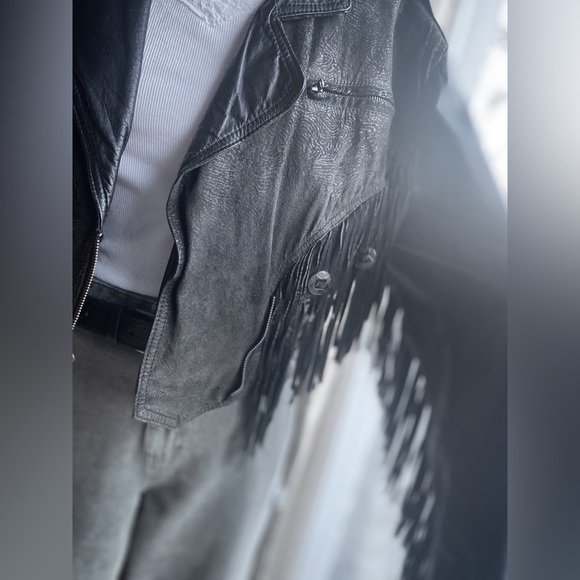 Leather jacket VINTAGE FRINGE JACKET - Picture 4 of 10